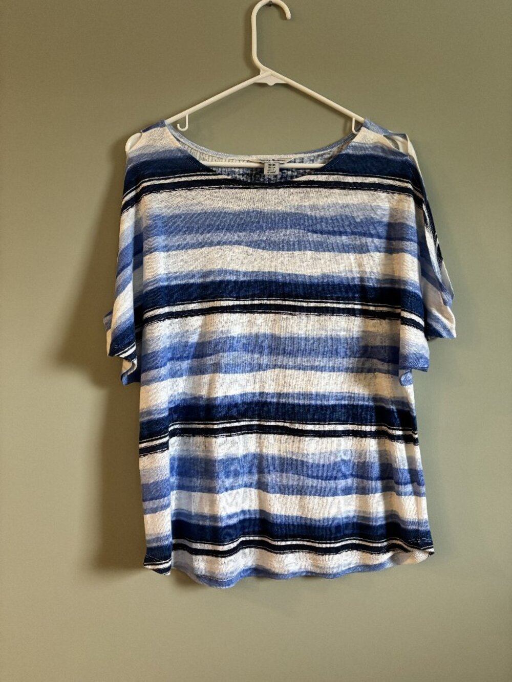 Blue and white striped Tommy Bahamas top